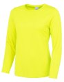 Dames Sportshirt Lange Mouw AWDis JC012 Electric Yellow